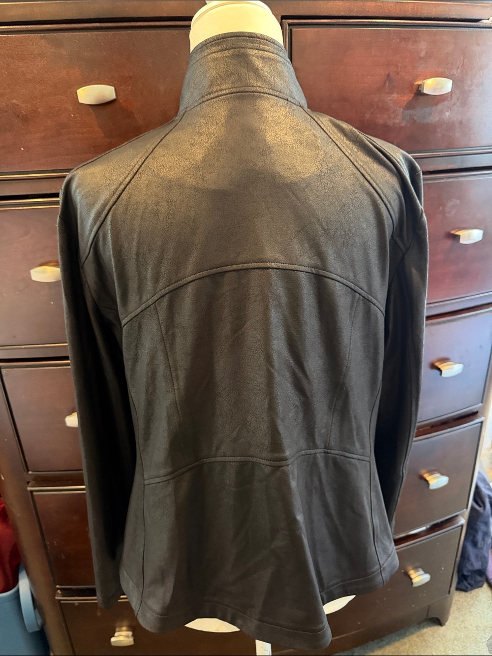 NWOT Clara Sun Woo liquid leather signature Black Moto Jacket size 1X - Picture 8 of 12